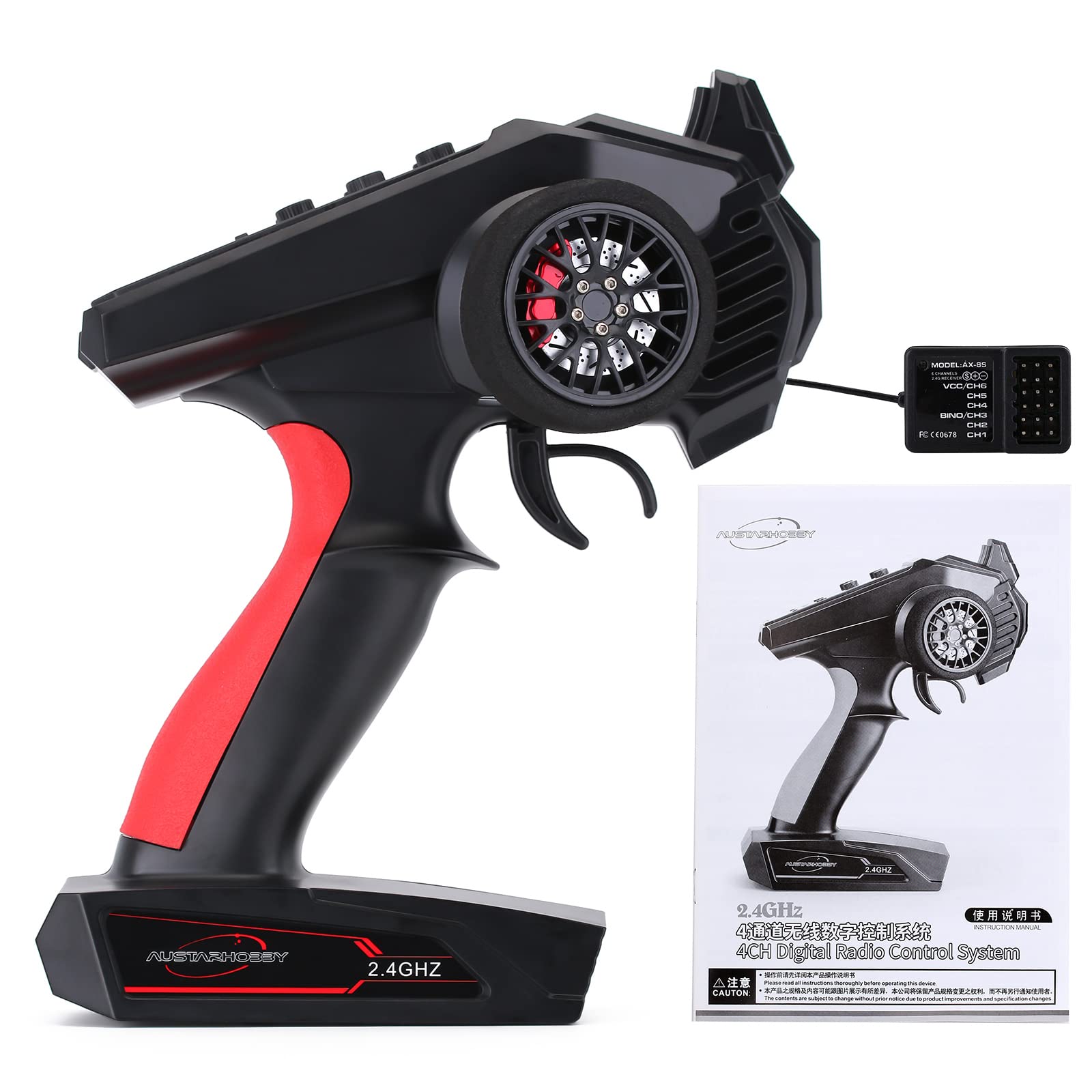 KEEDA 6CH 2.4GHz Télécommande Radio Émetteur et Récepteur pour 1/8 1/10 RC Crawler Buggy Drift Voiture Bateau TRX4 Axial SCX10 D90