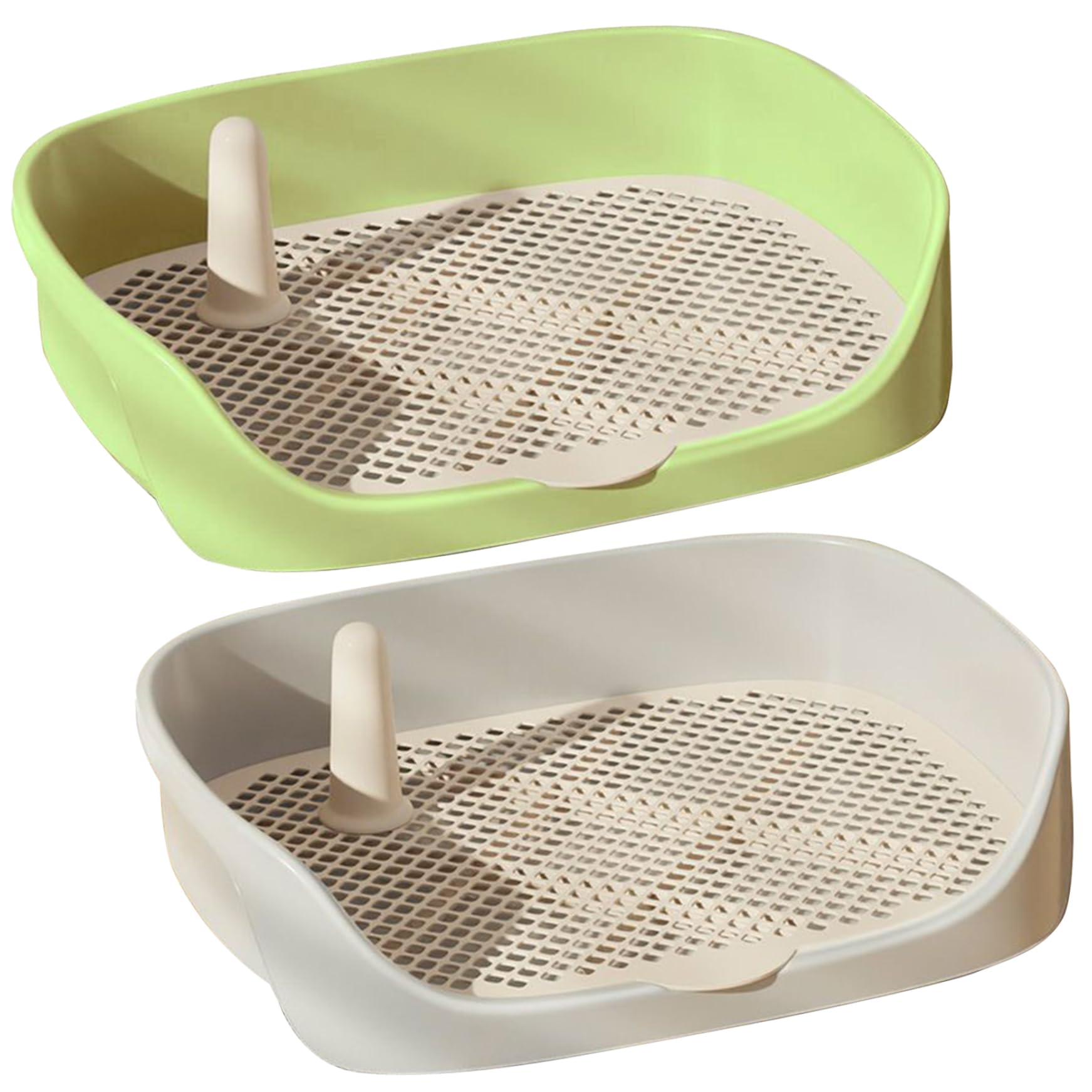 Gamelle de toilette pour chien - 15,8 x 11,8 x 4,3 cm - Dans toilettes amovibles pour chien en plastique - Entraîneur pour petits animaux de compagnie - Lavable pour petits chiens et chiots (bla