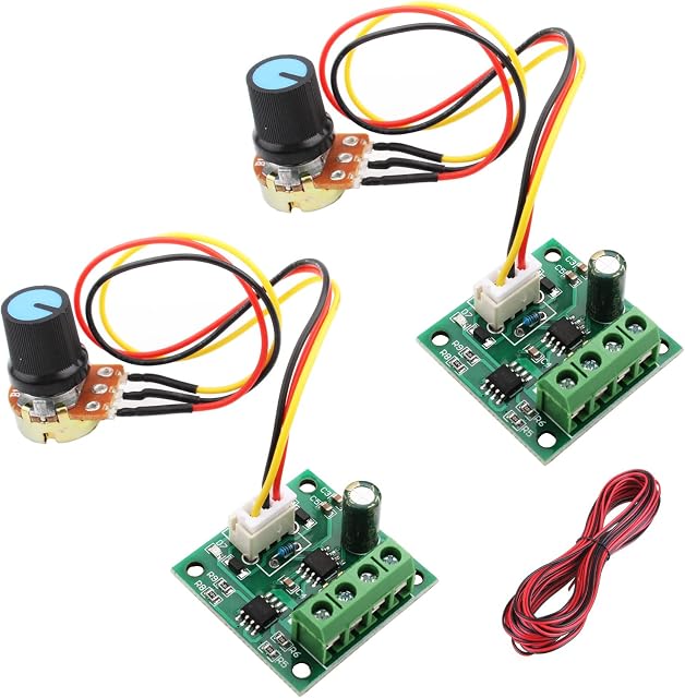 RUNCCI-YUN 2pcs Speed Controller 12V,DC PWM Controller 1.8V 3V 5V 6V 12V 2A DC Low Voltage Motor Controller Board Without Potentiometer Switch 1803BW