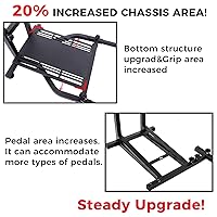Vista 9 de Hottoby Driving Wheel Stand Racing Cockpit with Racing Seat Fit for PCXboxPS4 Racing Simulator Stand for Logitech G25 G27 G29 G920 G923 Thrustmaster