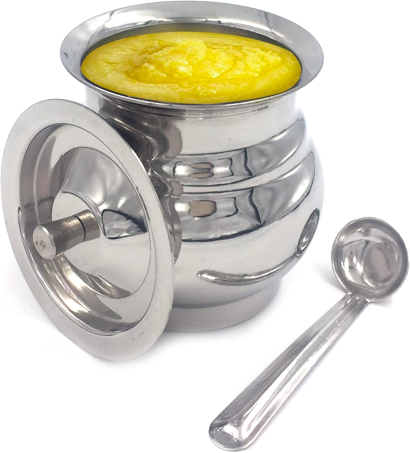 EarthVision Stainless Steel Ghee storage pot set with lid