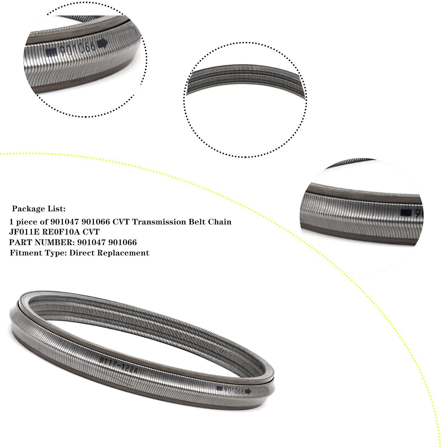 901066 Automatic Transmisison Chain Belt JF011E RE0F10A CVT Chain Belt Fits for Nissan Teana 2007-2012, X-Trail 2007-2011, Loulan from 2008-2011, and Qashqai2077-2011