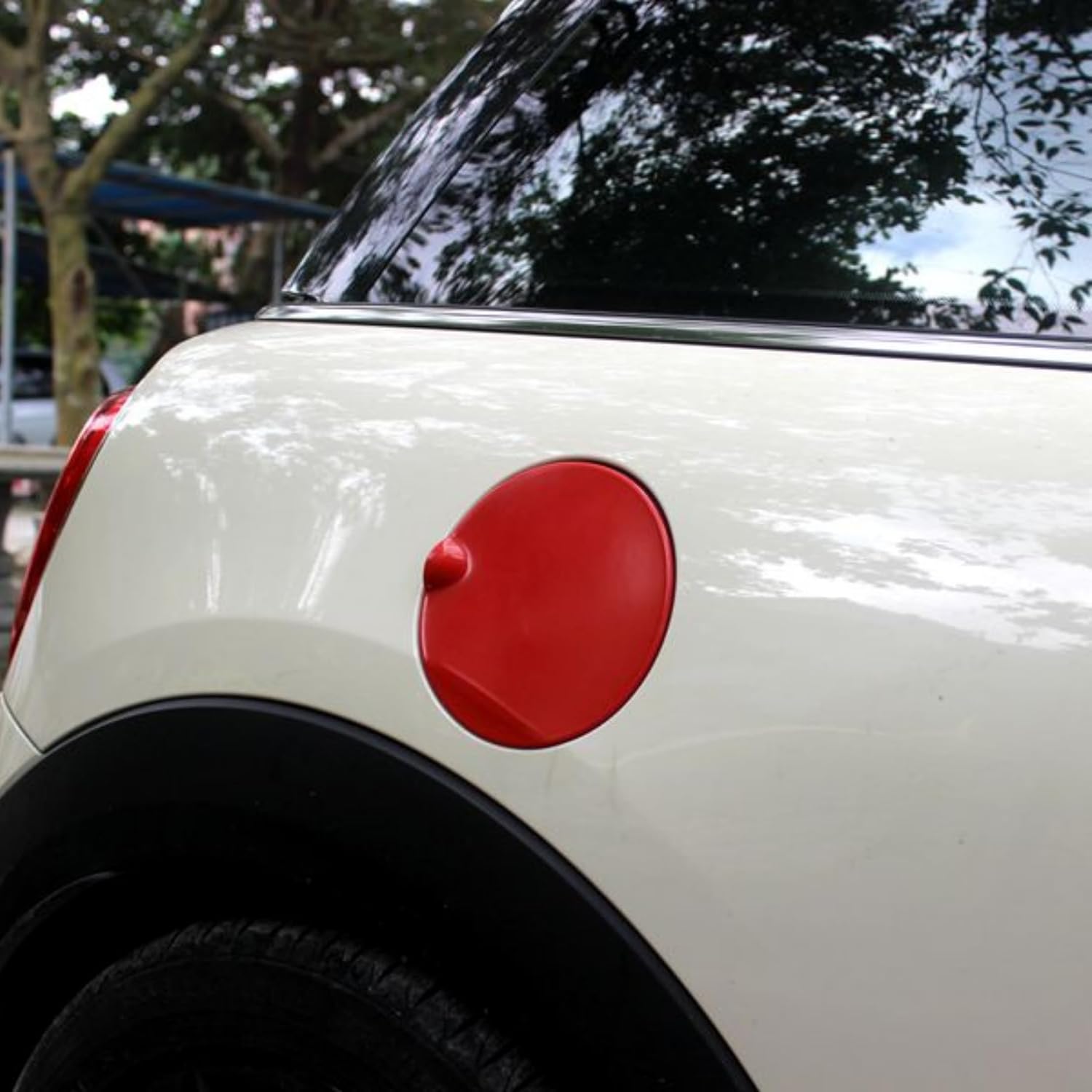 Compatible with Mini Cooper Accessories Decoration Fuel Tank Gas Filler Lid Door Cover Caps Shell Case,for R60 Countryman 2010-2016 (Red color)
