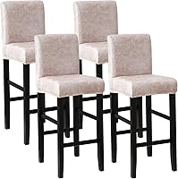 Vista 12 de FORCHEER - Juego de 2 fundas para taburete de bar con respaldos, aspecto de cuero, para taburetes de bar de respaldo corto, extraíbles y lavables