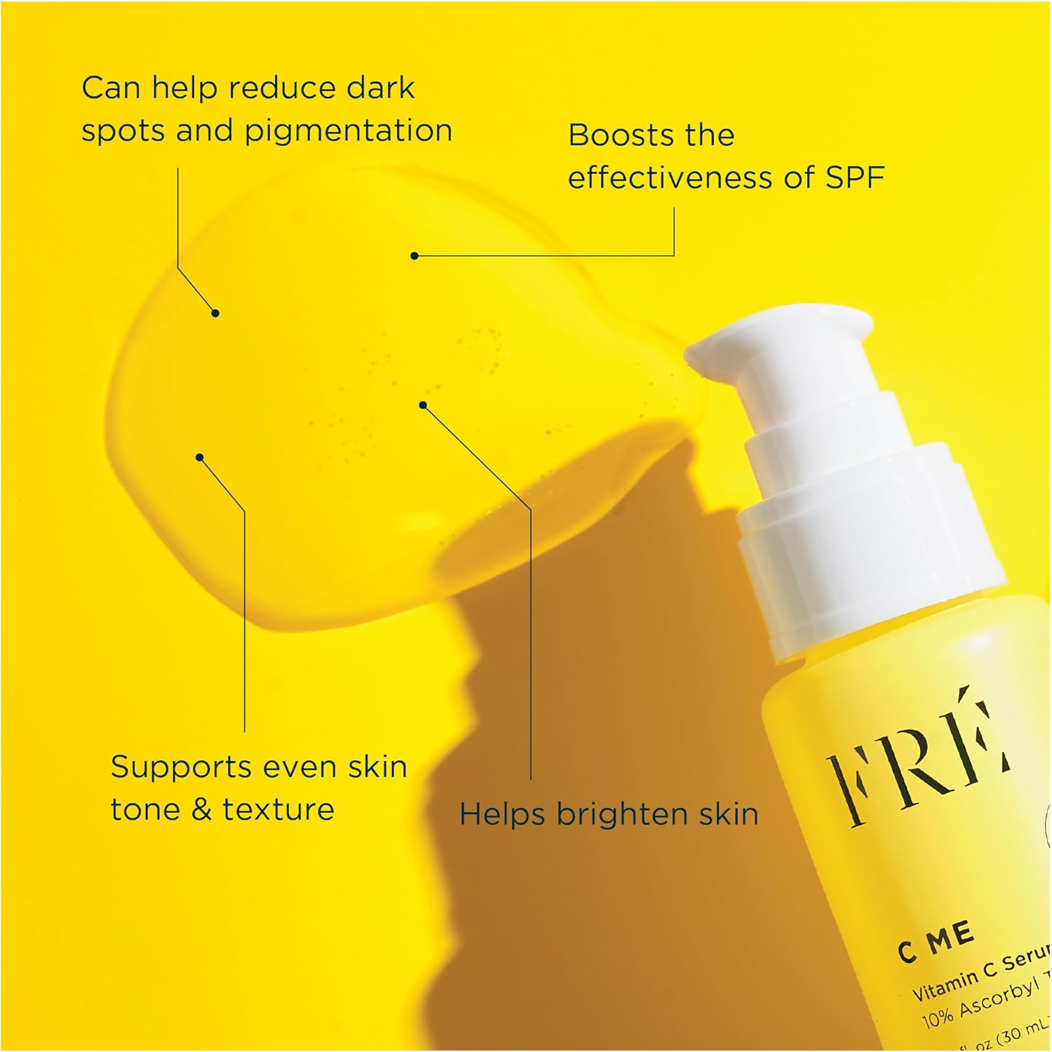 Vitamin C Serum for Face,C ME by FRE Skincare,Anti Aging Brightening for All Skin Types - 10% Vitamin C Serum Vegan with Argan Oil - Helps Even Skin Tone, Brightens Face & Reduces Wrinkles - Image 3