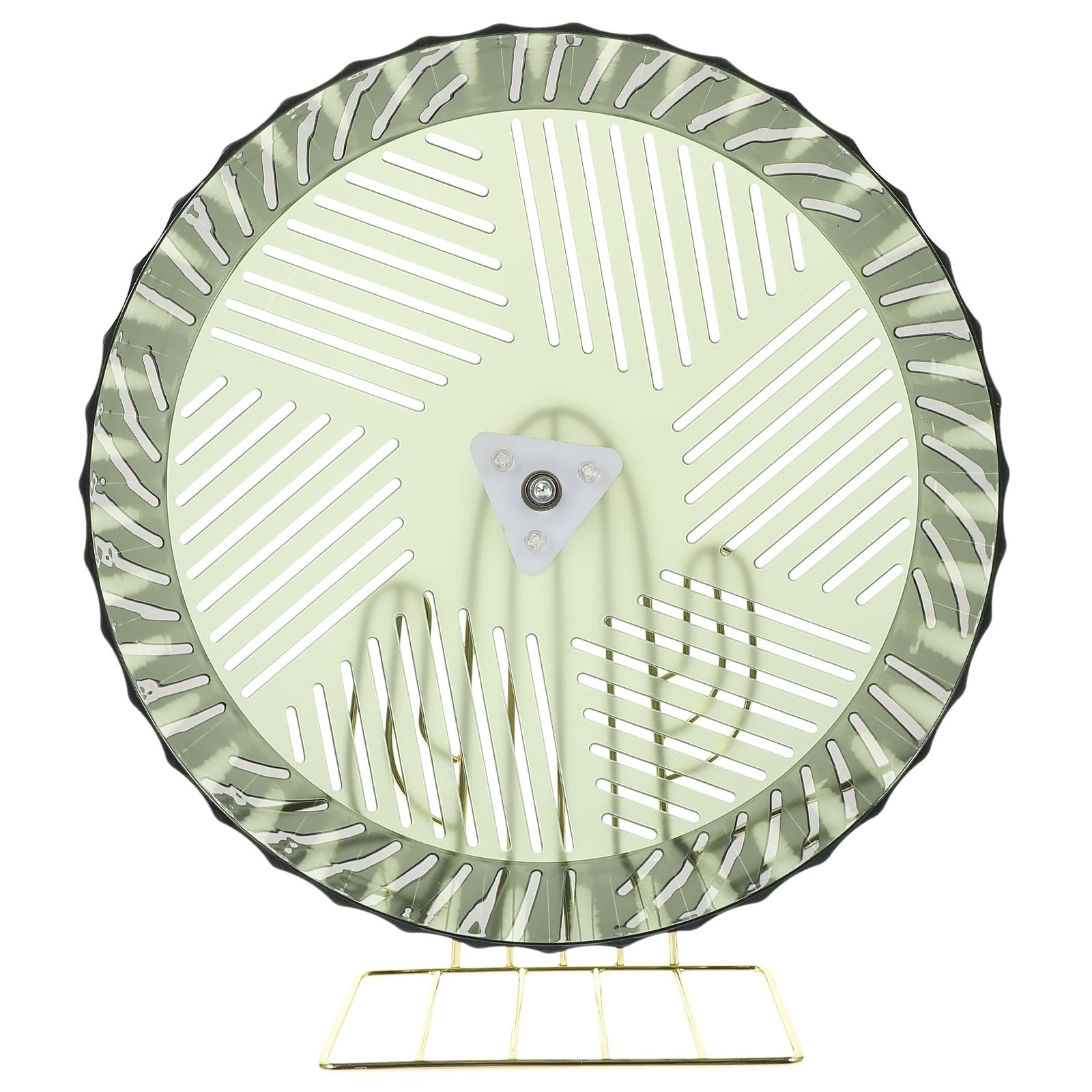 Rueda de Ejercicio Compacta para Hámster y Erizo Soporte Estable Dorado, Accesorio para Jaulas Pequeñas en Color Verde Oscuro
