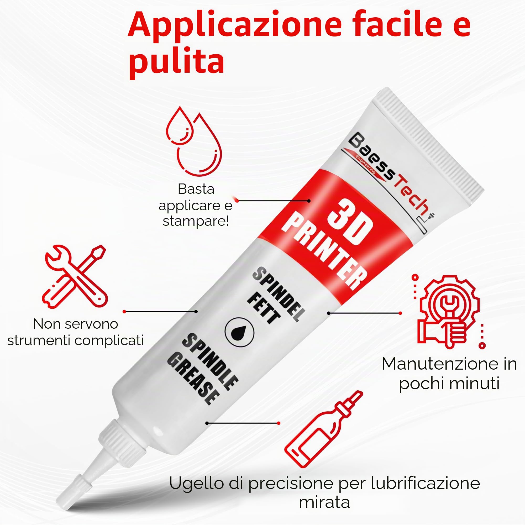 Set di accessori per lubrificanti per stampanti 3D e olio per la manutenzione professionale - Olio per mandrino per ottimizzare la stampa e ridurre il rumore - Lubrificante per stampa 3D, 30
