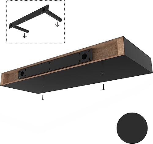 Miniatura 5 de Ballucci Estante flotante, estante de pared de madera de 36 pulgadas con soportes invisibles para baño, sala de estar, dormitorio, cocina,