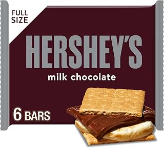 HERSHEY'S Milk Chocolate Candy Bars, 1.55 oz Full Size, 6 Pack - Classic Creamy Chocolate for S'mores, Parties & Snacks
