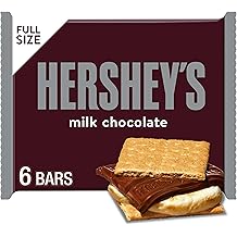 HERSHEY'S Milk Chocolate Full Size, Christmas Candy Bars, 1.55 oz 6 Count