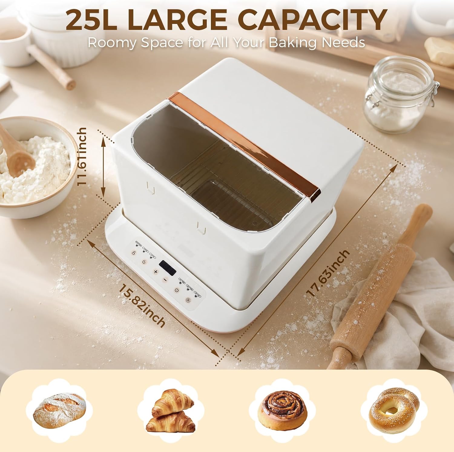 Foldable Bread Proofing Box, 25L Sourdough Proofer & Slow Cooker image 2