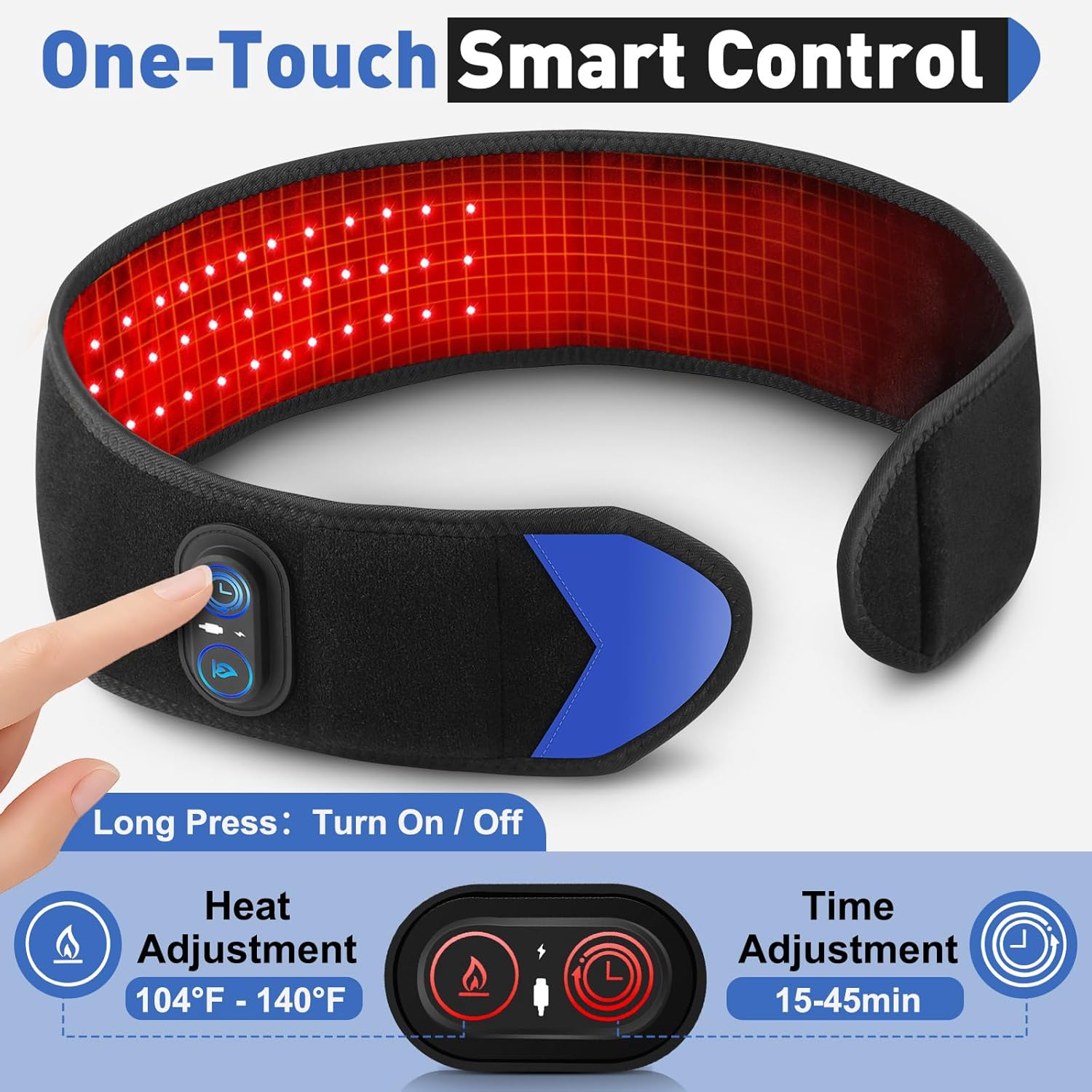 Cordless Arm Heating Pad Wrap with Red Light, 5000mAh Elbow Heating Pad Wrap, Fast Heating, Heated Elbow Arm Sleeve with 3 Heat & Timing Settings