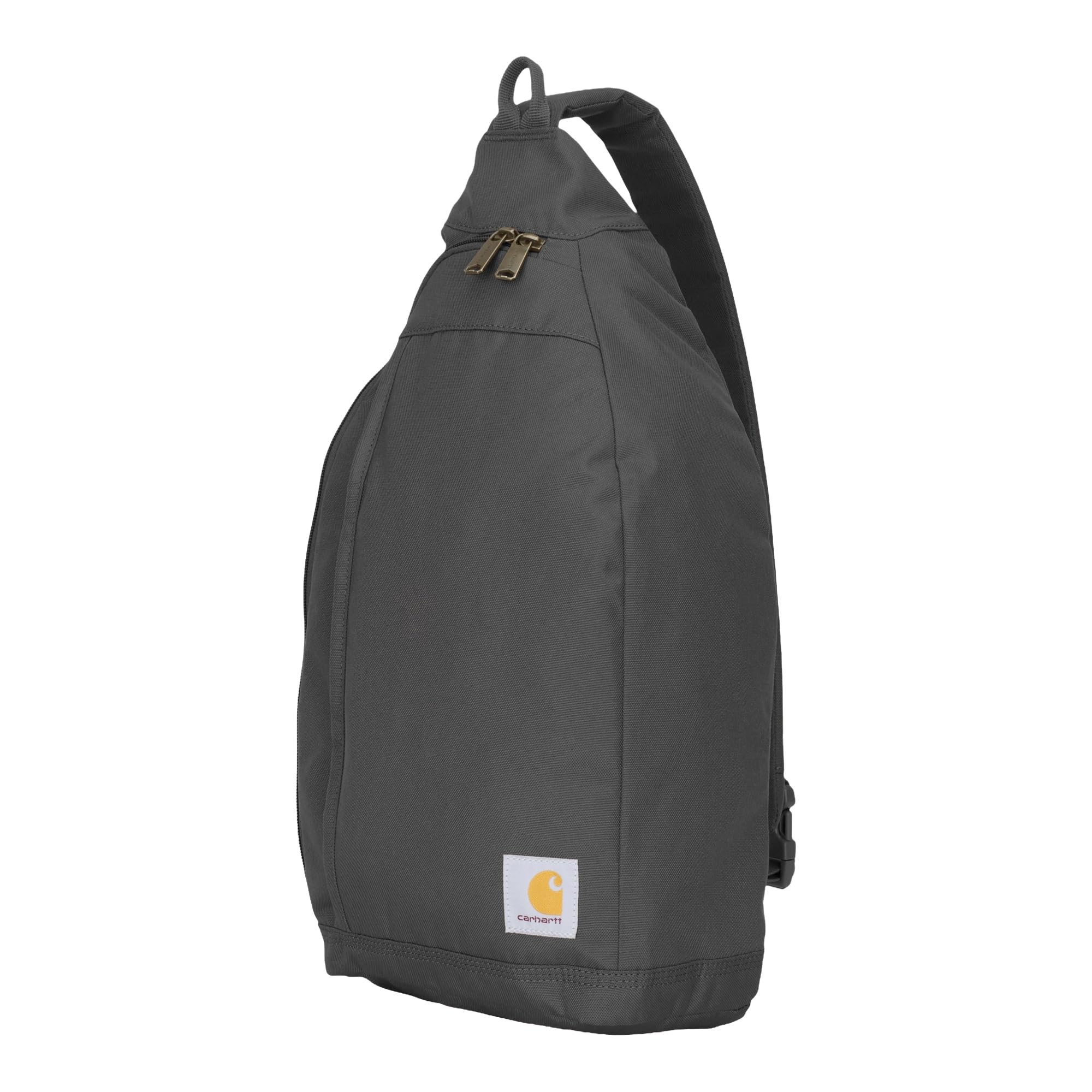 Carhartt Durable Sling Bag, Crossbody Backpack with Side Release Buckle, Tablet Sleeve and Adjustable Strap, Gravel, 10L