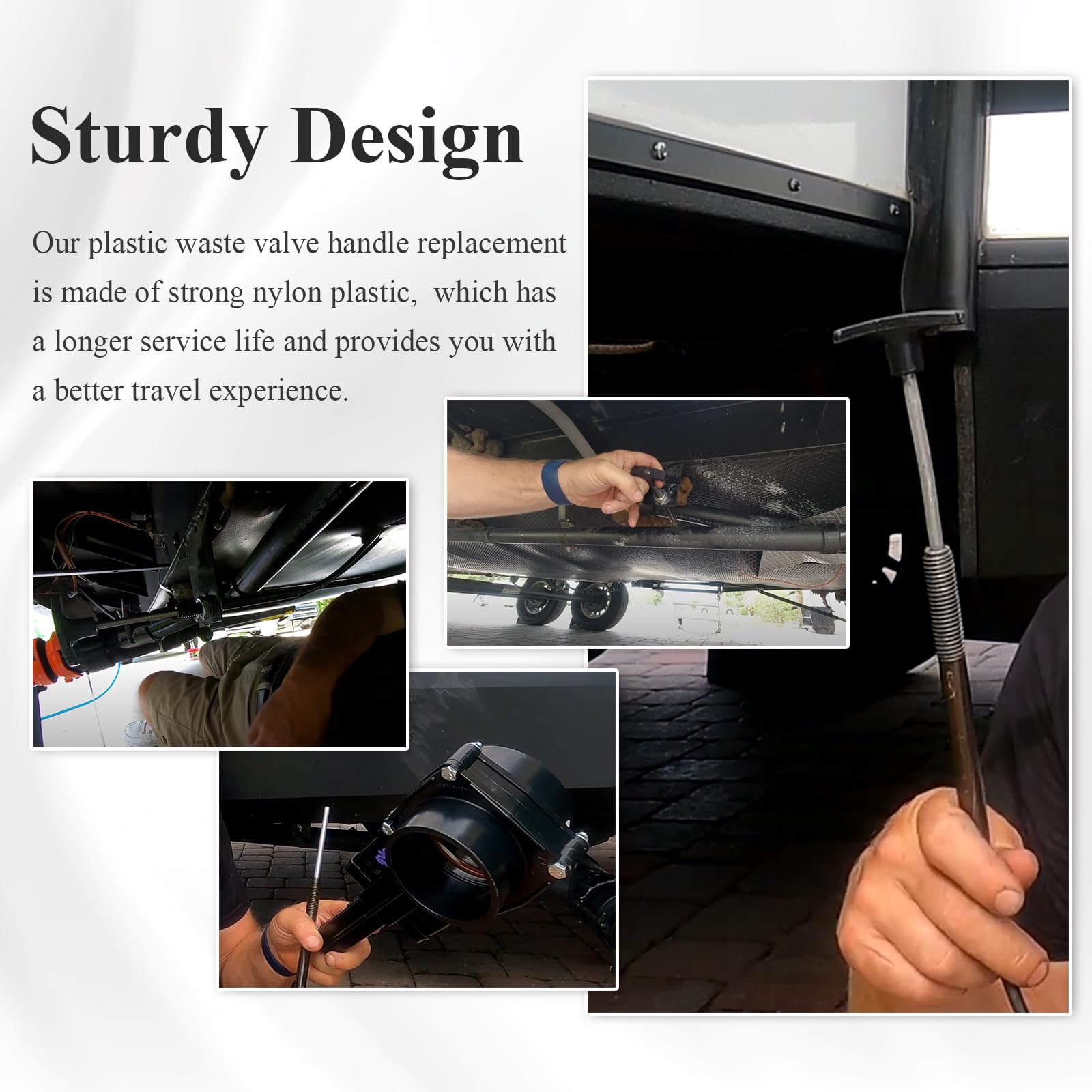 Pièce Rechange Camping-car Vanne Vidange Camping-car 50 Mm - Poignée Acier - ABS Durable - Remplacement Facile Eaux Usées Robinet égout Caravane