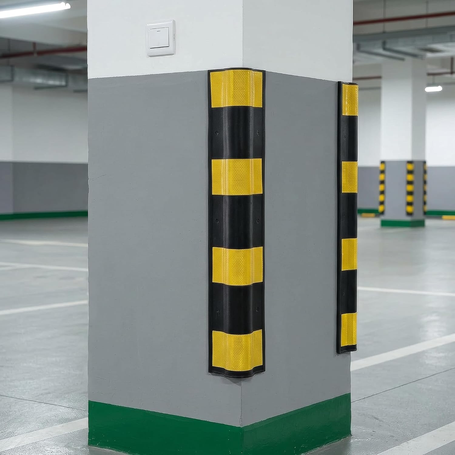 Electriduct Rubber Corner Guard 31" Parking Garage Columns, Round Edge