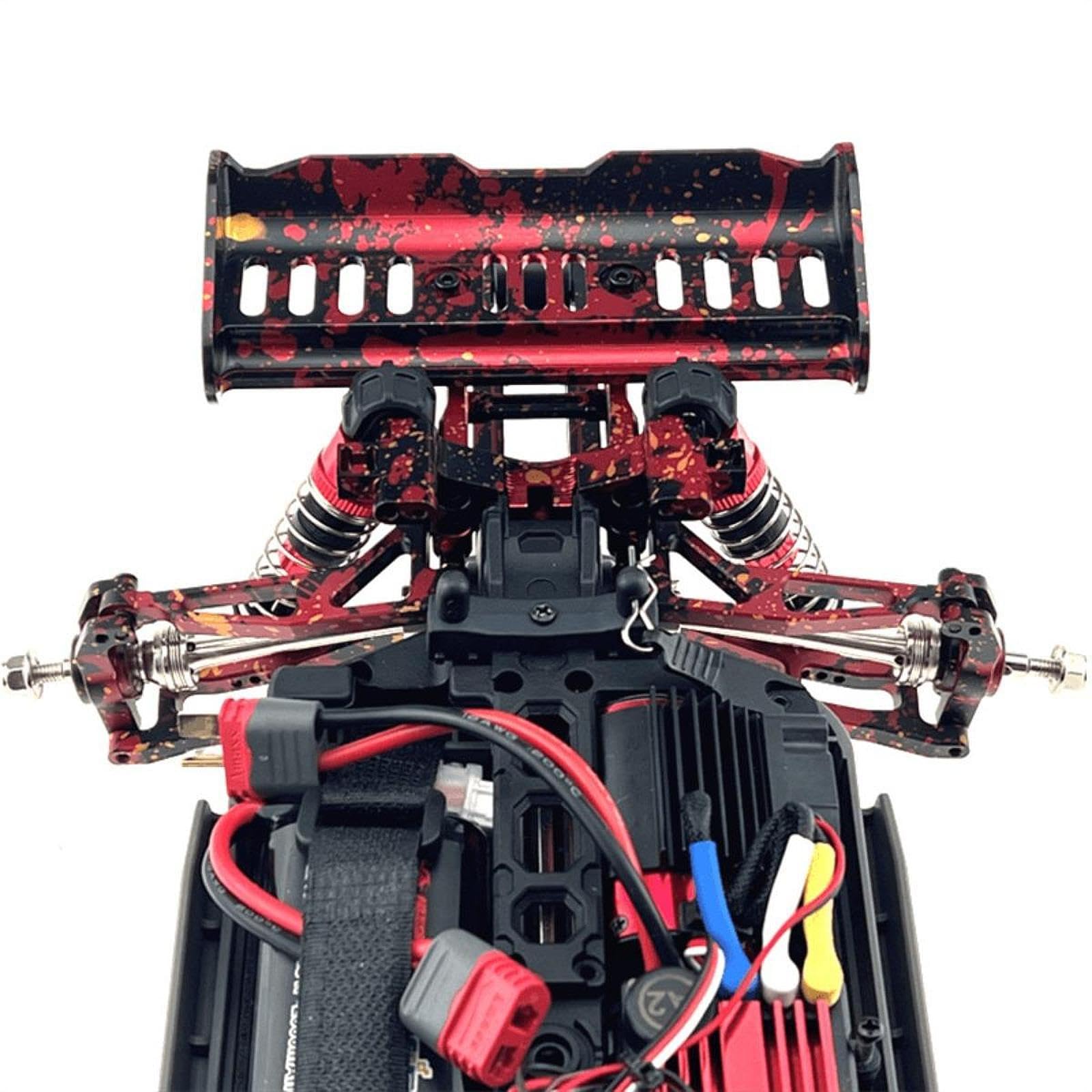 Soporte de Fijación de Cola RC, Accesorio de Simulación Resistente, Modificado para Bricolaje, Reemplaza El Alerón Trasero para Coche RC 1/16 16213 16, Negro Rojo