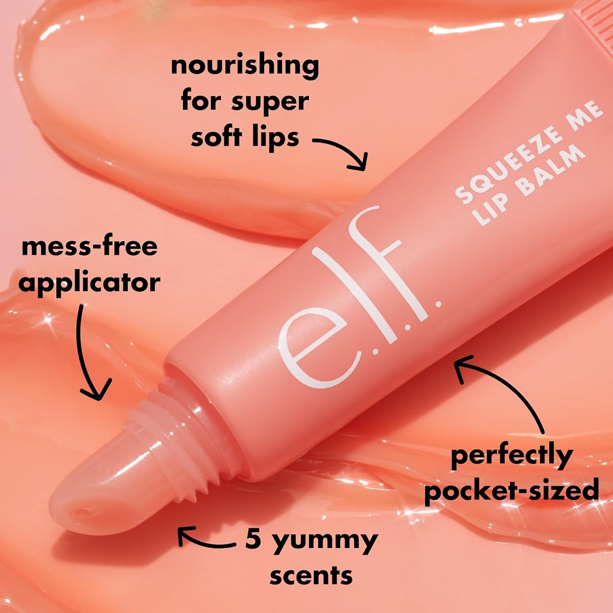 e.l.f. Squeeze Me Lip Balm, Moisturising Lip Balm For A Sheer Tint Of Colour, Infused With Hyaluronic Acid, Vegan & Cruelty-free, Strawberry Strawberry 1 Pack — view 4