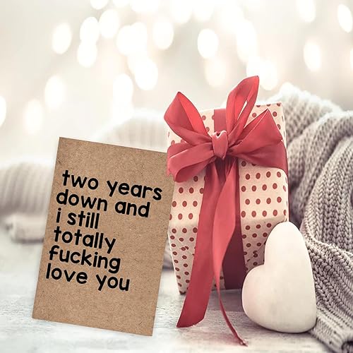 Miniatura 3 de Tarjeta vintage de aniversario de dos años tarjeta de aniversario de 2 años para esposo y esposa regalos de 2 años para aniversario para él y ella