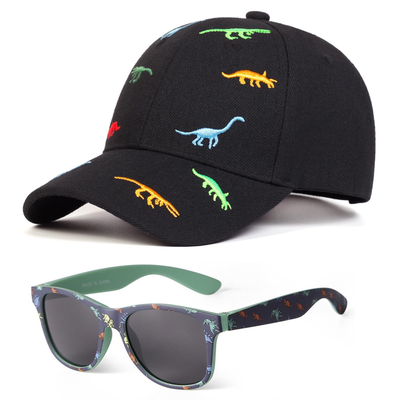 Gorra de Béisbol Niños Dinosaurio Ajustable Protección UV 3-8 Años