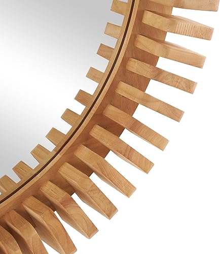 Vista 11 de Deco 79 Espejo de pared de ratán hecho a mano, espejo de entrada tejido, espejo montado en la pared 31 x 3 x 31 pulgadas, marrón