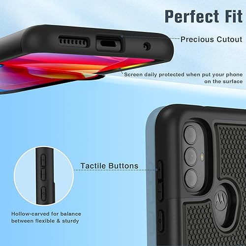 Miniatura 7 de BNIUT Funda para Motorola Moto G Power 2022 funda Moto G Play 2023 y funda Moto G Pure 2021 - Funda protectora de doble capa resistente a los golpes