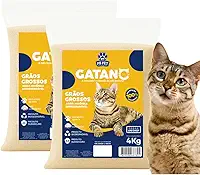 Kit Areia Mandioca 8 kg Grãos Grossos Para Gato Biodegradável 100% Natural