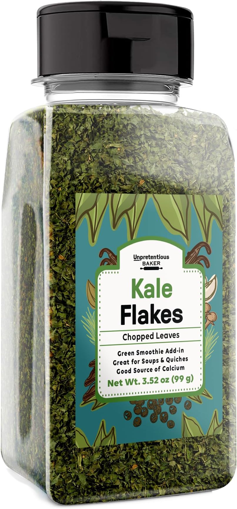 Kale Flakes (2 Cups) Dehydrated Vegetable for Soups, Shakes, Casseroles, Pastas, Salads