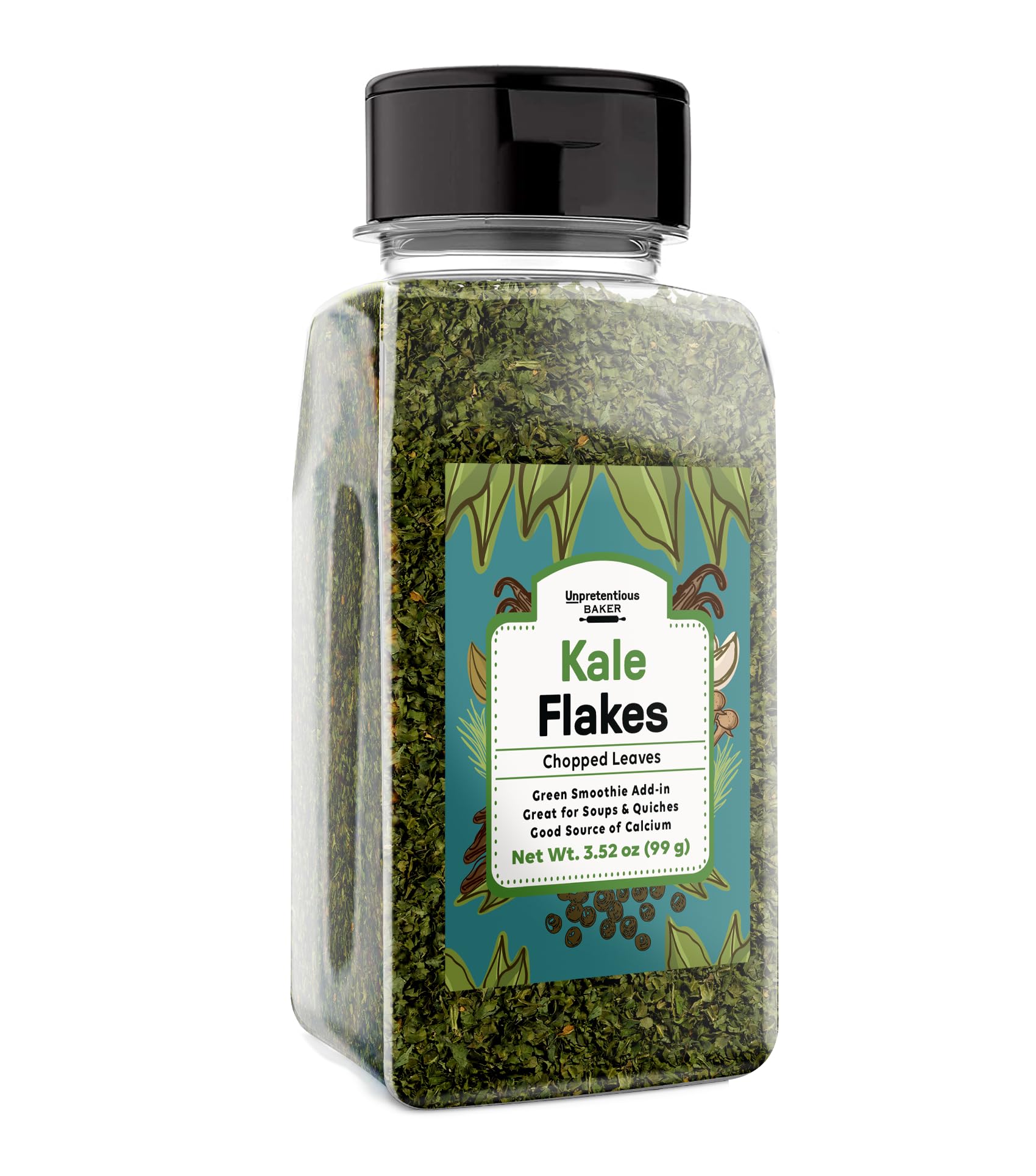 Unpretentious Kale Flakes (2 Cups) Dehydrated Vegetable for Soups, Shakes, Casseroles, Pastas, Salads