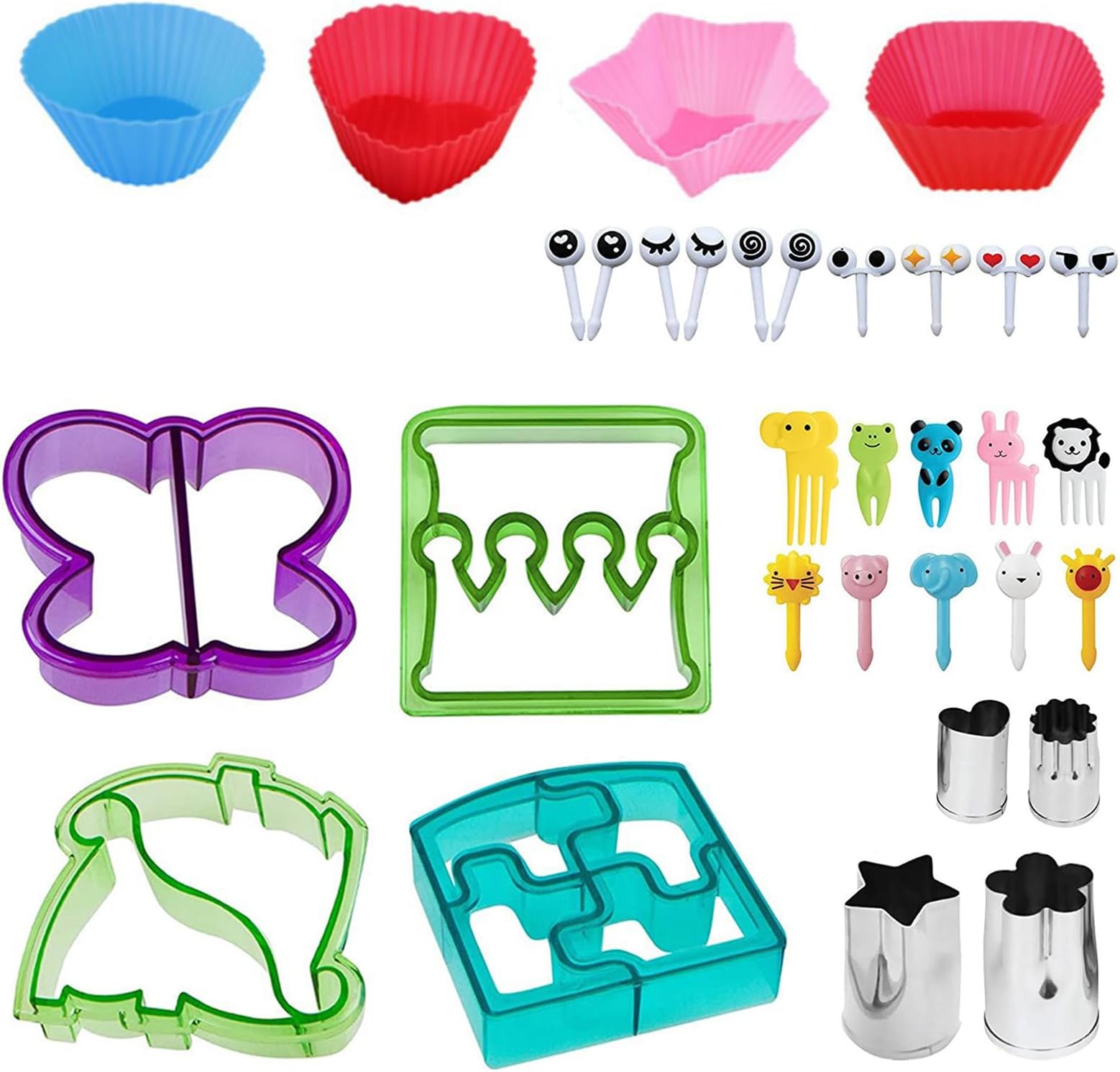 Sandwich Cutters Bread Shaped Set, Vegetable Fruit Bread Shape Cheese Cookie Cutter Molds - Great for Lunchbox and Bento Box