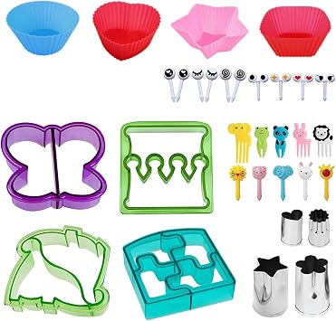 Sandwich Cutters Bread Shaped Set, Vegetable Fruit Bread Shape Cheese Cookie Cutter Molds - Great for Lunchbox and Bento Box