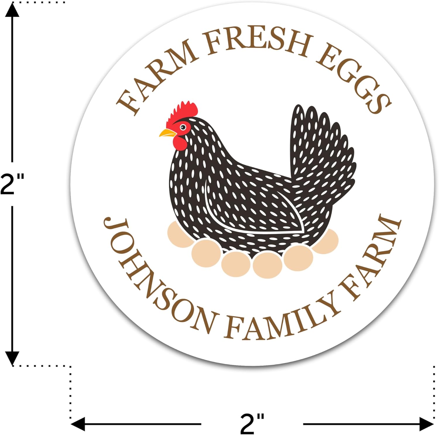Personalized Egg Carton Labels - Custom Farm Fresh Egg Carton Stickers - Made in USA (40-5000 Labels) (Homestead Hen) - Image 2