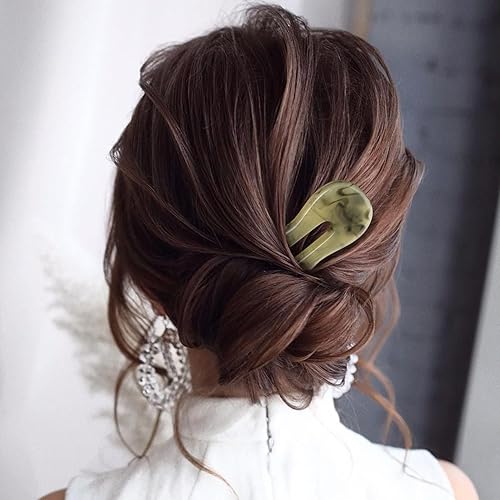 Miniatura 5 de OIIKI Horquillas para el cabello, 2 horquillas para cabello grueso y largo, 2 piezas, horquillas en forma de U para moños, horquillas francesas