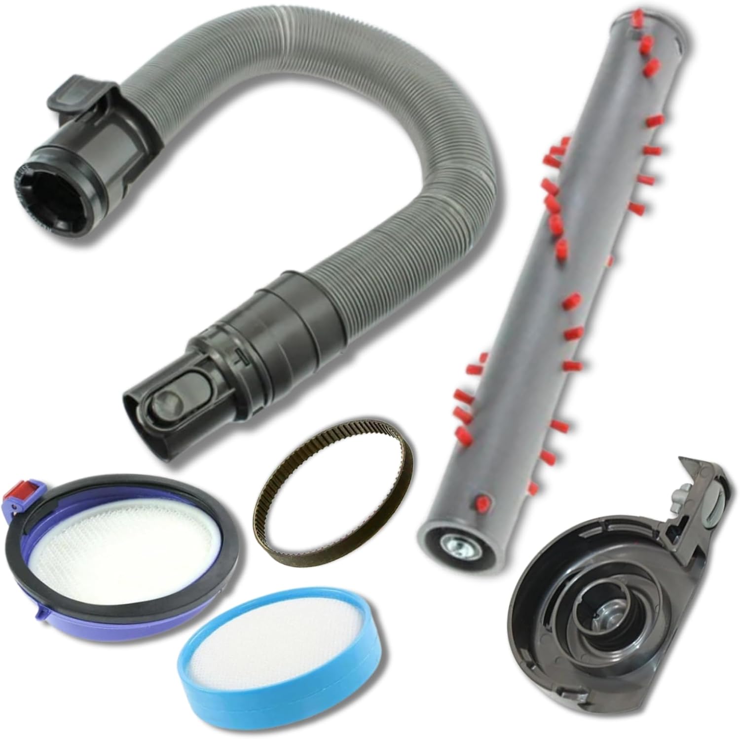 Replacement Tune-Up Kit for Dyson DC25 Vacuums - Includes Quick Release Hose, Brushroll, Washable Pre Filter, Post Motor HEPA Filter, 1 End Cap, and 1 Belt - 6 Pack