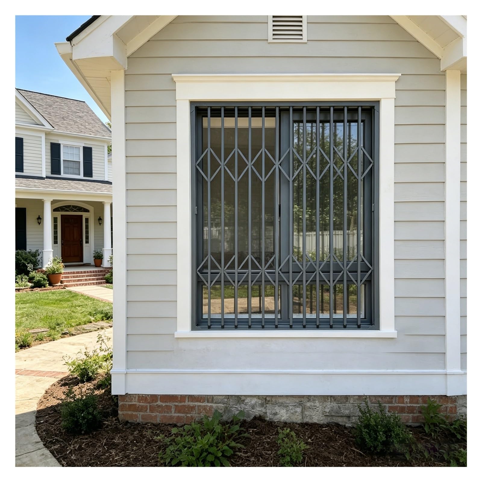 Barras retráctiles para ventana con cerradura: protección plegable de aluminio
