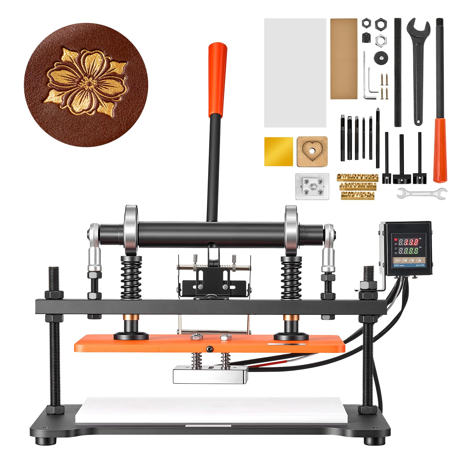 VEVOR Troqueladora Manual de Cuero 360 x 260 mm Máquina de Corte de Acero