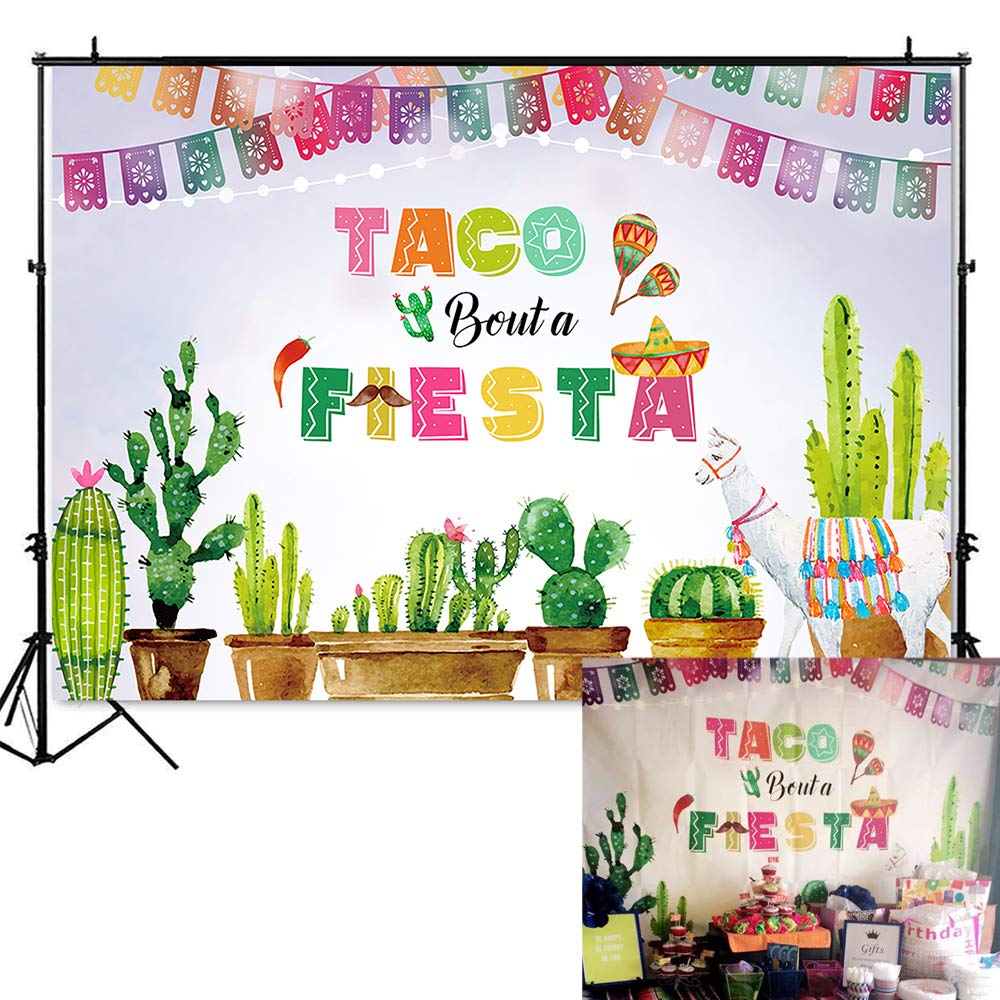 Mocsicka Mexico Fiesta Backdrop Taco Bout a Fiesta Party Photography Background 7x5ft Vinyl Fiesta Theme Dress-up Party Supplies Banner Fiesta Event Decoration