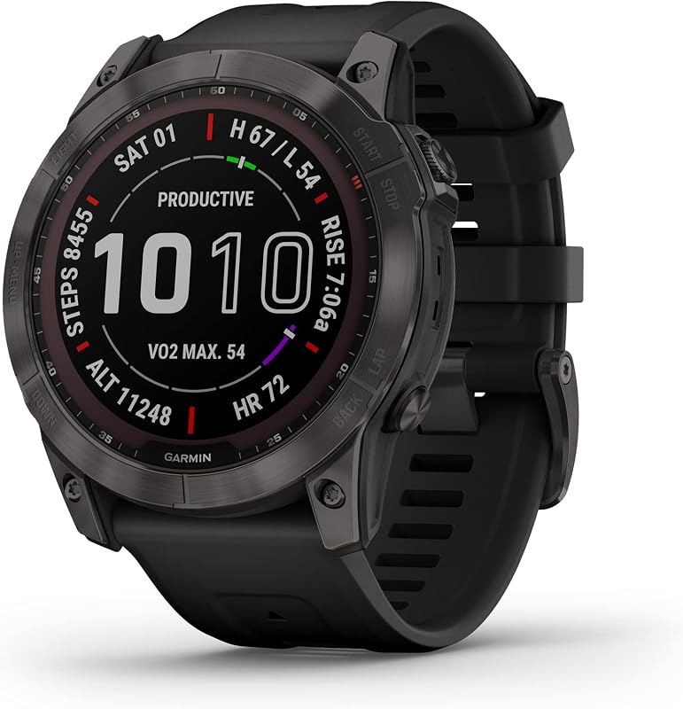 Garmin Fenix ​​7X Sapphire Solar Smartwatch Reloj resistente para exteriores con carga solar y pantalla táctil GPS (renovado)