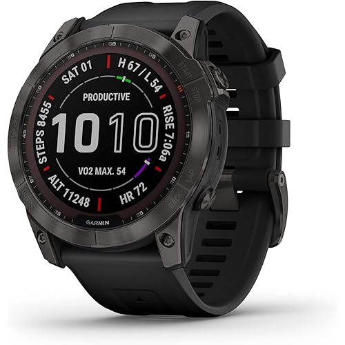 Garmin Fenix 7X Sapphire Solar Smartwatch Solar Charging Rugged Outdoor Watch with GPS Touchscreen (Renewed)