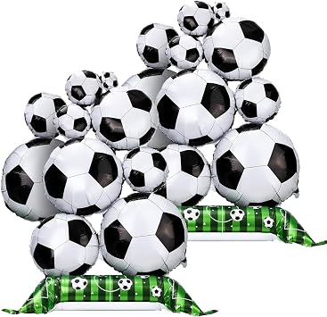 2PCS Large Football Balloons, Football Birthday Balloons, Self Inflating Decorations for Parties Soccer Themed Celebrations and Sports Events