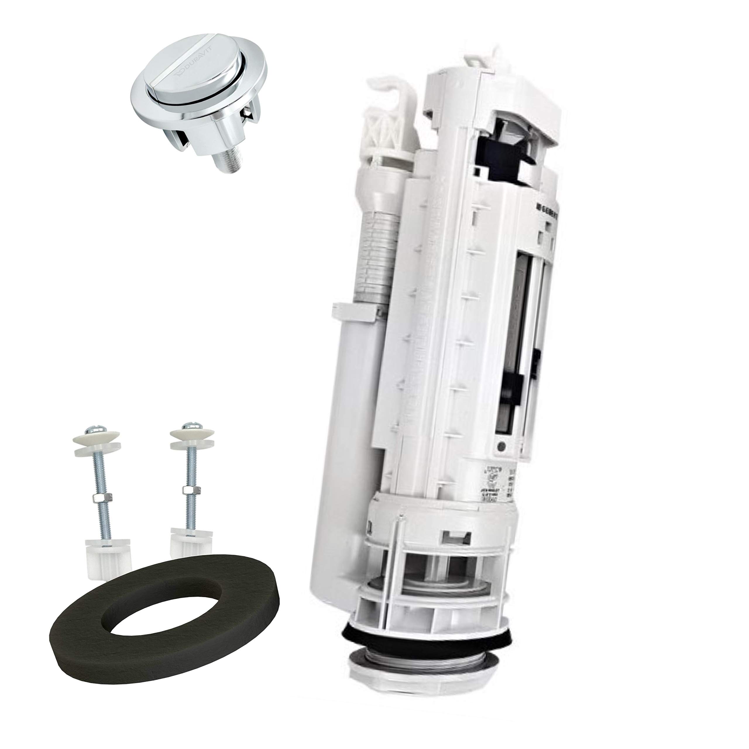 Duravit Type 290 Dual Flush Valve with Chrome Push Button 0074131300 by Geberit