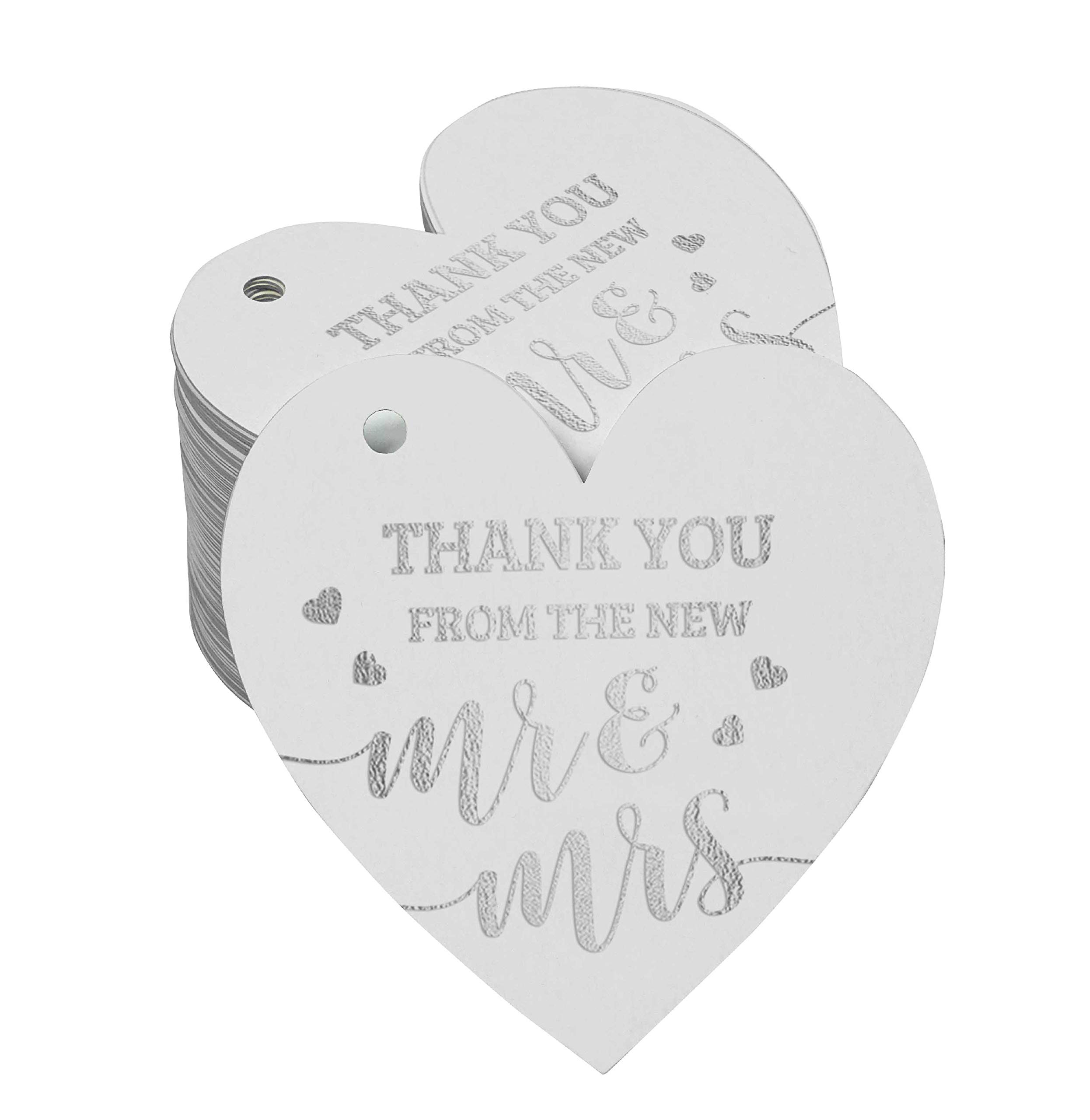 Inkdotpot Silver Foil Paper Hang Tag Thank You from The New Wedding Favor Tag 100 Pieces