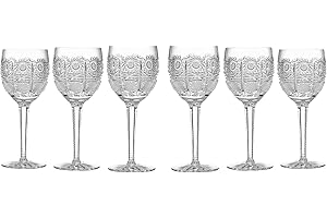 Czech Bohemian Crystal 10029/135 Exquisite 4½ oz Red & White Wine Glass Set of 6
