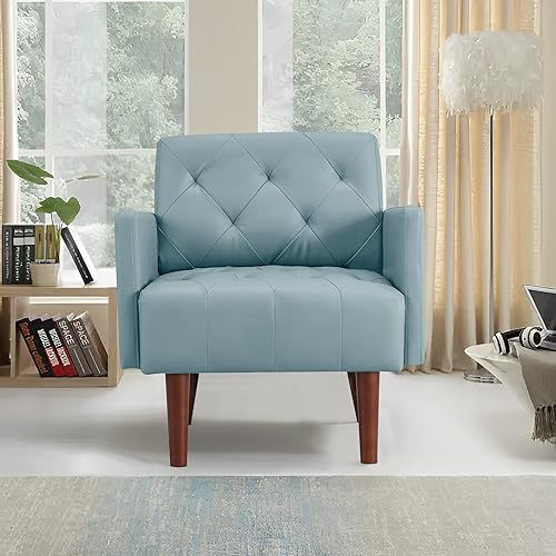 Miniatura 7 de Hdxdkog Silla decorativa de piel sintética cómoda silla tapizada para sala de estar sofá de lectura individual para dormitorio dormitorio oficina