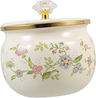 HOLIDYOYO Té de esmalte Marrón hermético pequeño moderno titular de azúcar atender bote de almacenamiento de dulces tarro de especias esmaltado recipiente de almacenamiento de cocina Khaki
