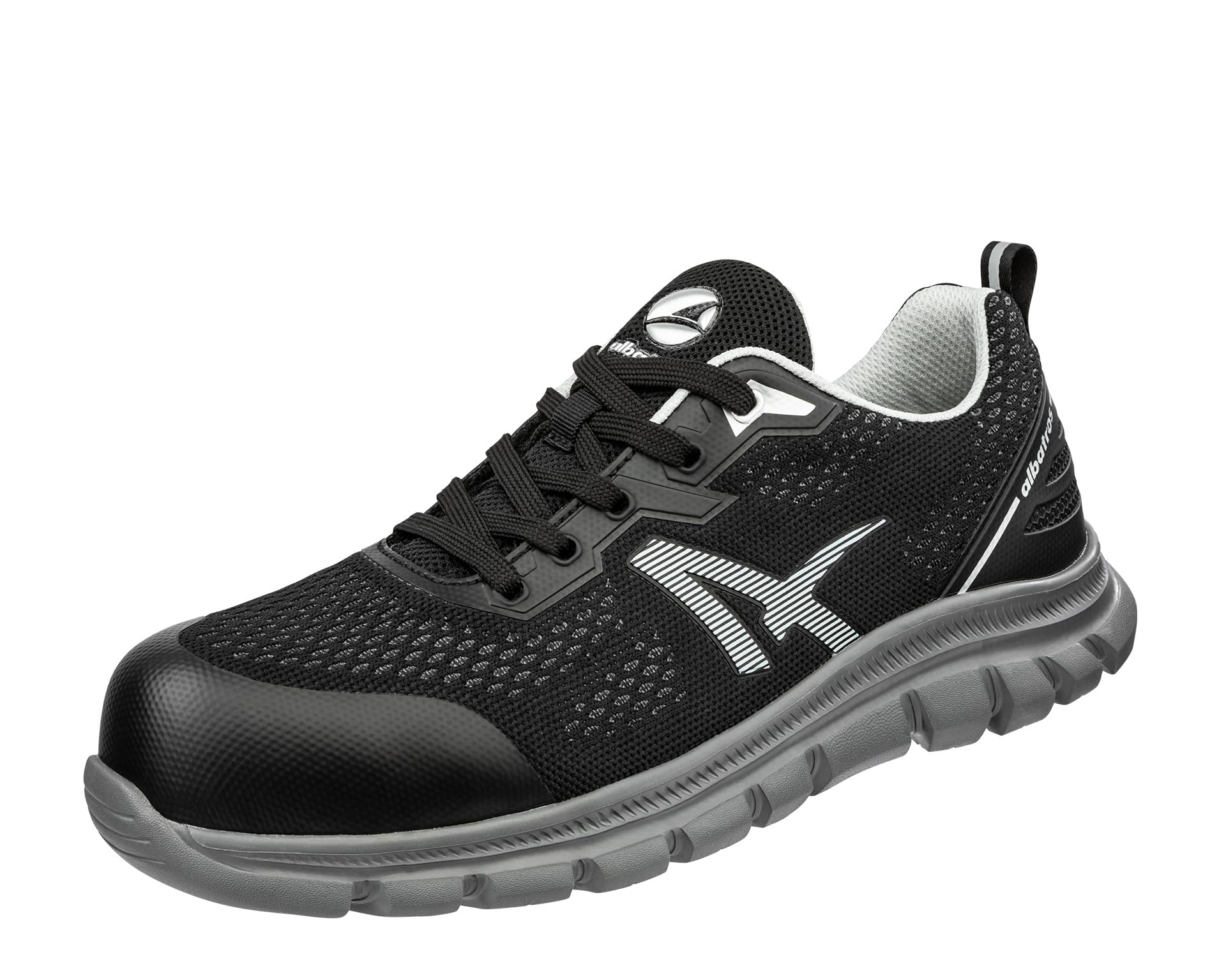 ALBATROS Levitate Low S1PS SR buty ochronne męskie, lekkie, oddychające, antypoślizgowe, bez metalu, wegańskie buty robocze z włókna szklanego, szary, 42 EU