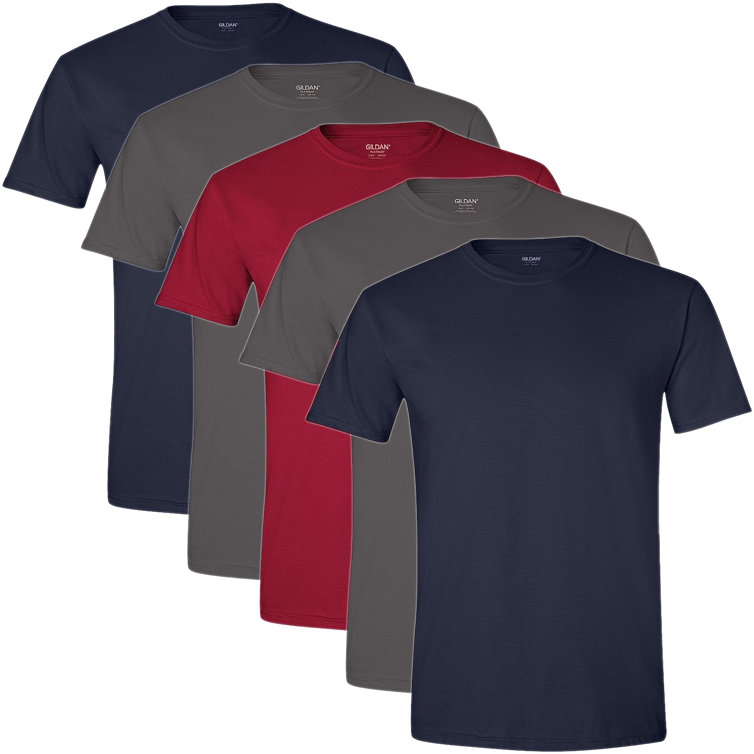 Gildan Men's Crew TShirts, Multipack, Style G1100 Medium Navy/Charcoal