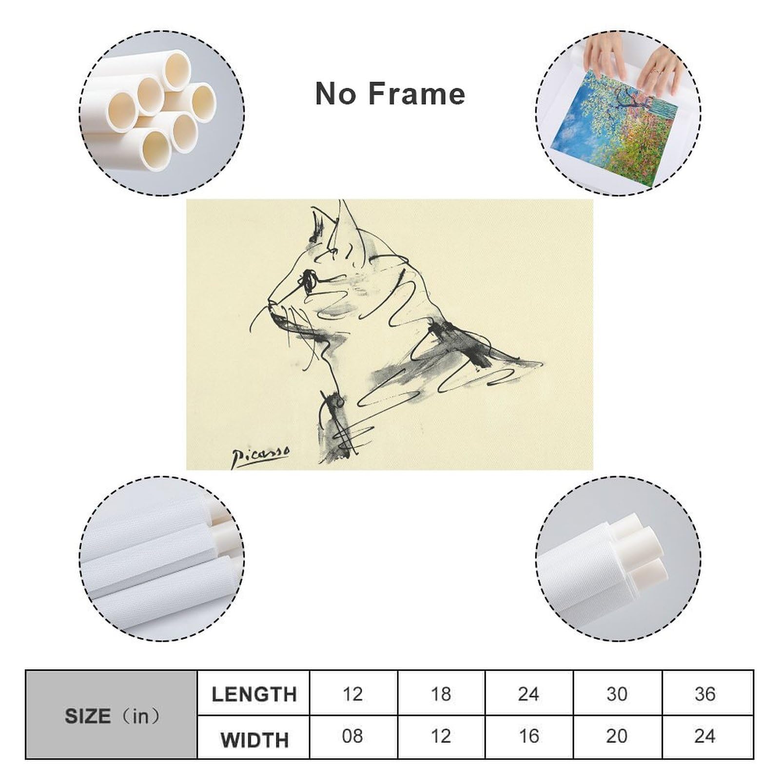 Amazon.co.jp: ピカソ 猫 デッサン 絵画 ポスター 印刷 ポスター