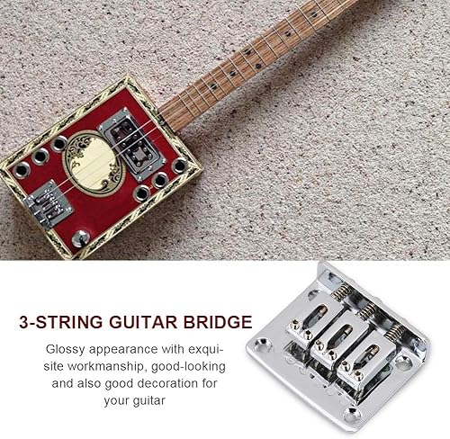 Miniatura 3 de Vbest life - Puente de guitarra eléctrica de 3 cuerdas con 4 tornillos para guitarra eléctrica