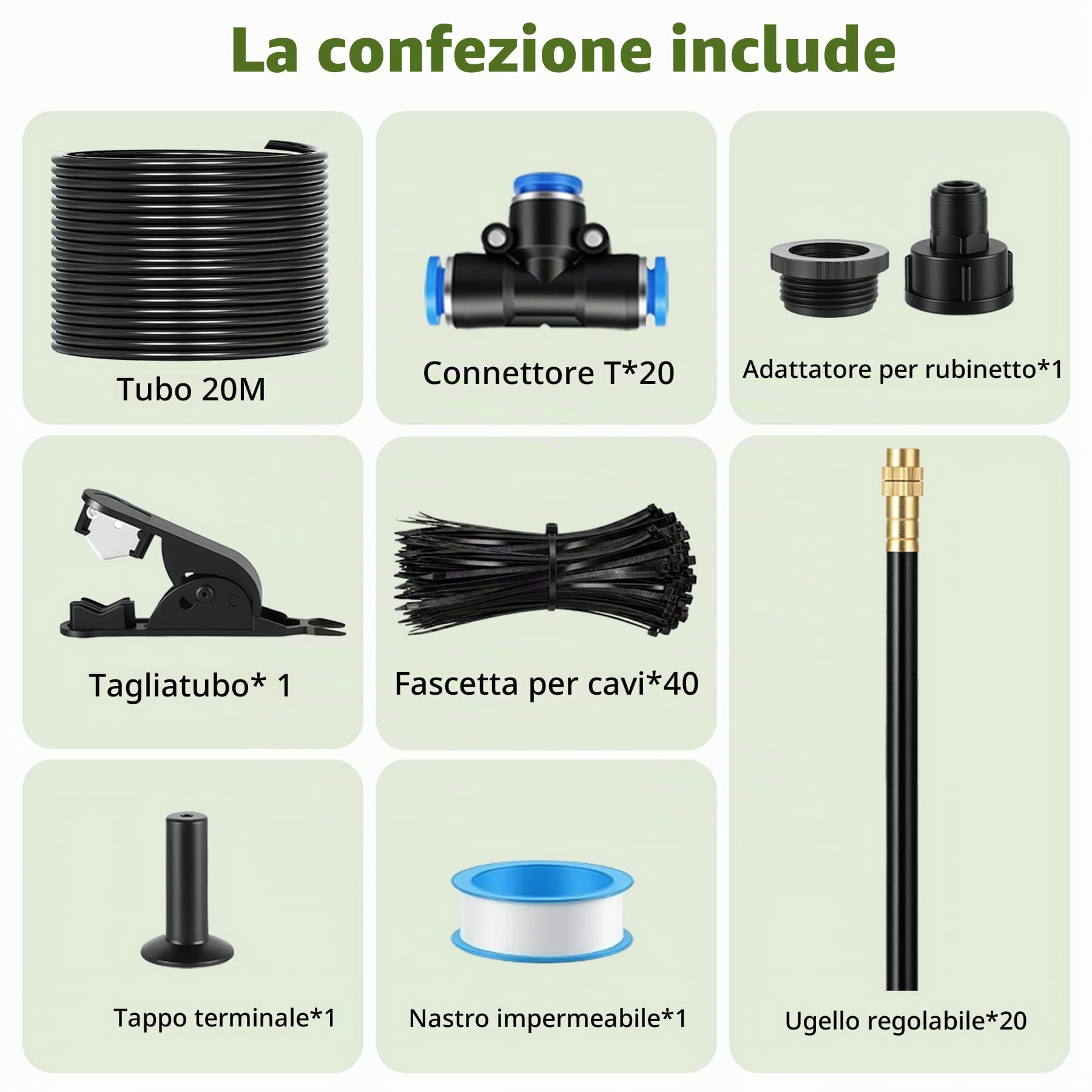 Forever Speed 360° Kit Irrigazione Giardino Automatica, Irrigazione a Goccia con Ugelli Regolabili Sistema Irrigazione Automatica per Giardini, Prati, Piante in Vaso, Serre (20m)