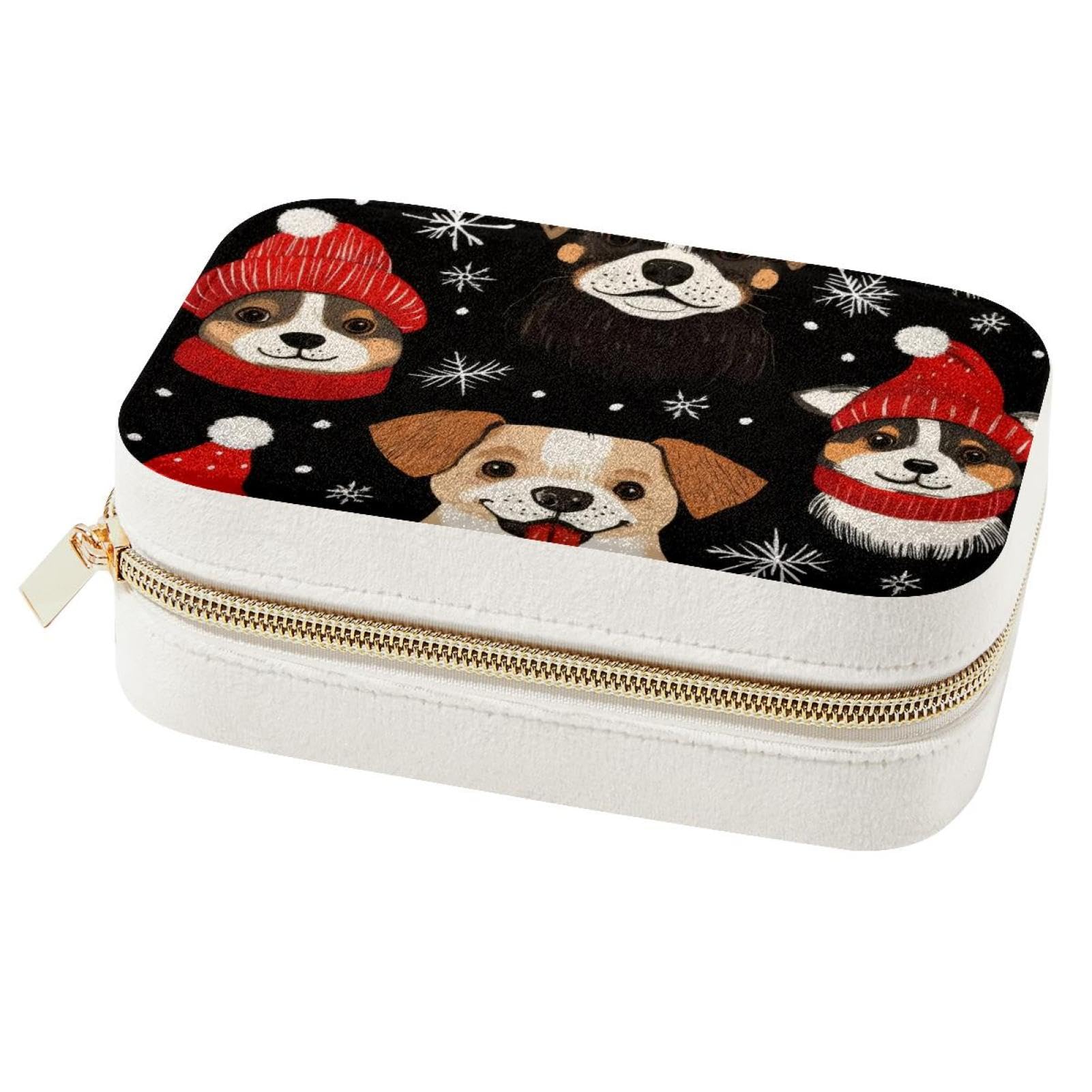 Boîte à bijoux de Noël portable : coffret de rangement voyage filles et femmes
